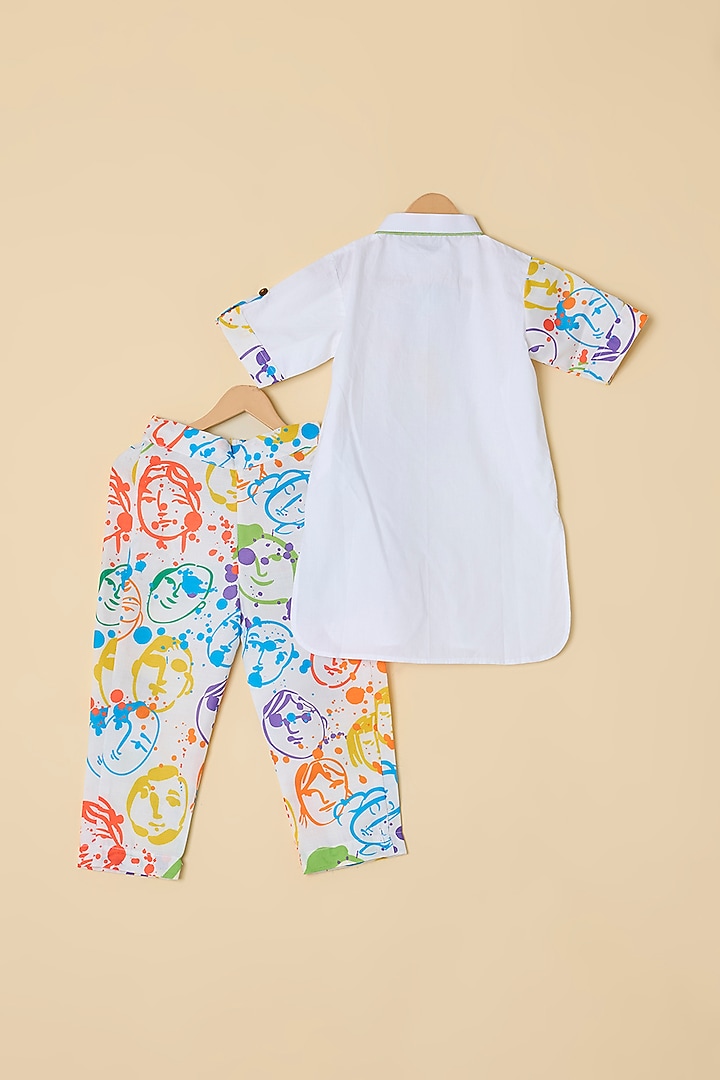 White Cotton Kurta Set For Boys by ATIJAH at Pernia's Pop Up Shop