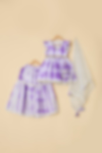 Purple Cotton & Net Printed Sharara Set For Girls by ATIJAH at Pernia's Pop Up Shop