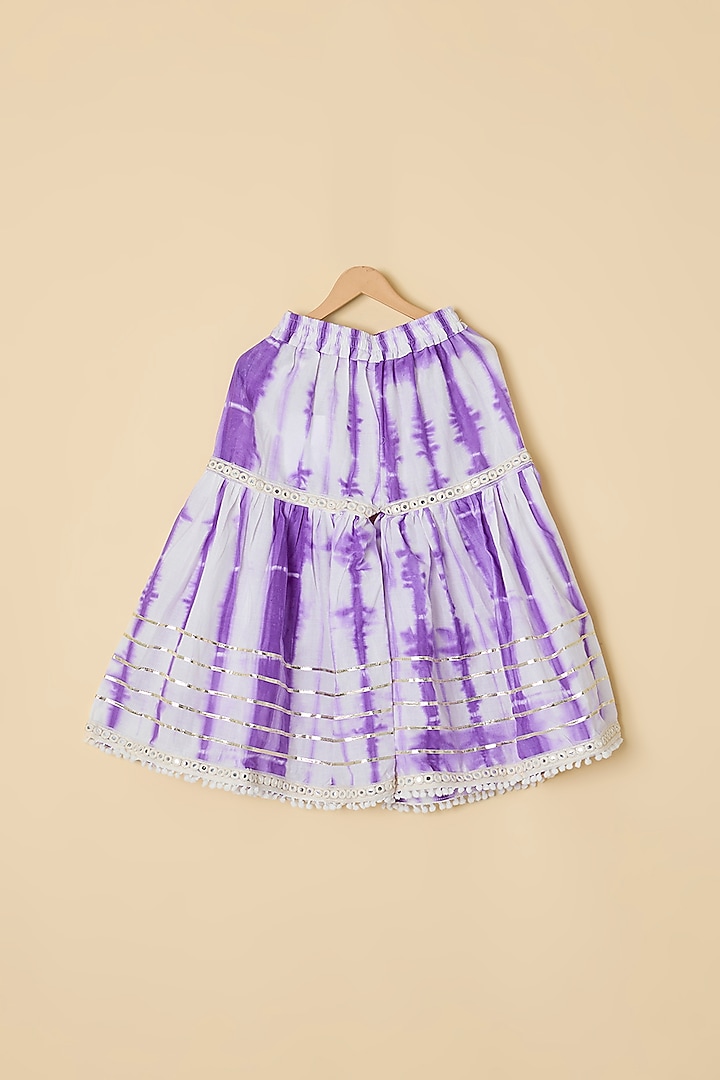 Purple Cotton & Net Printed Sharara Set For Girls by ATIJAH at Pernia's Pop Up Shop