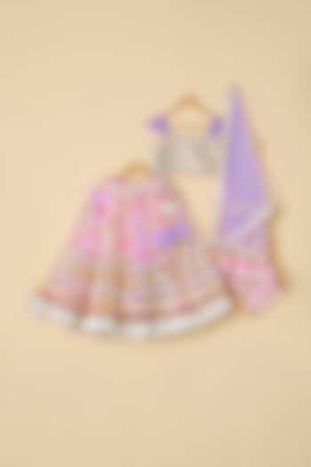 Purple Sequins & Net Gota Embroidered Lehenga Set For Girls by ATIJAH at Pernia's Pop Up Shop