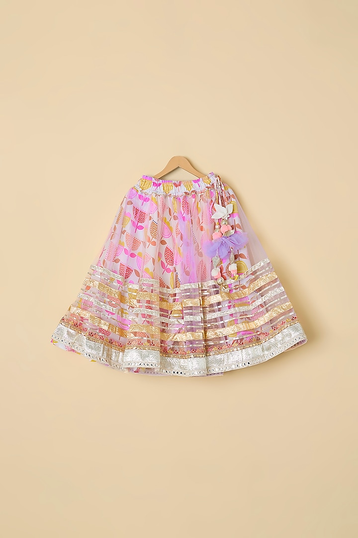 Purple Sequins & Net Gota Embroidered Lehenga Set For Girls by ATIJAH at Pernia's Pop Up Shop