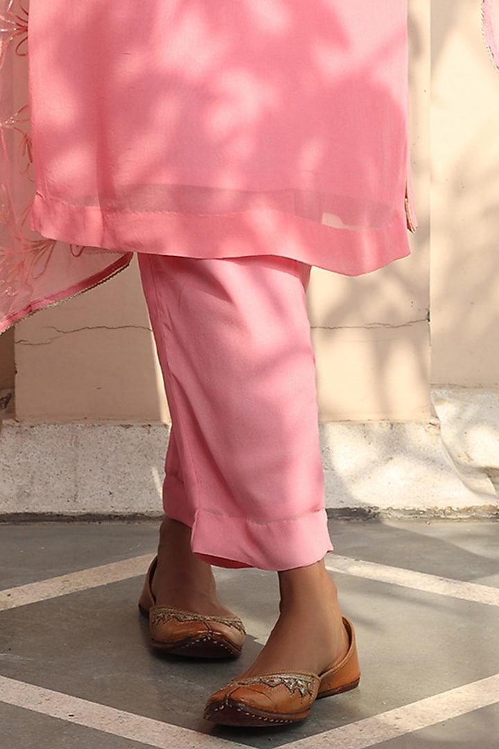 Pink Gota Embroidered Kurta Set by Atman at Pernia's Pop Up Shop