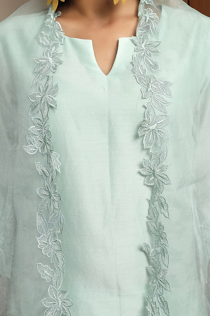 Sky Blue Chanderi Kurta Set by Atman at Pernia's Pop Up Shop