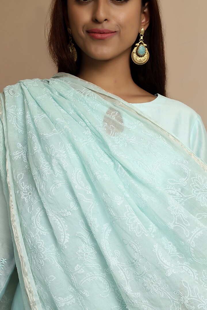 Mint Chanderi Kurta Set by Atman at Pernia's Pop Up Shop