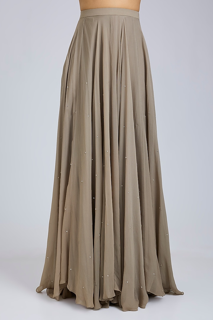 Grey Georgette & Soft Net Skirt Set by Amitabh Malhotra at Pernia's Pop Up Shop