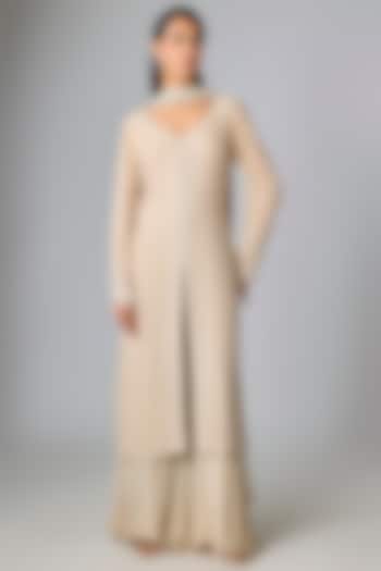 Grey Georgette Jaal Kurta Set by Amitabh Malhotra at Pernia's Pop Up Shop