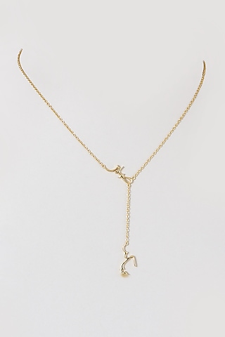 Gold Finish Necklace In Sterling Silver by Eina Ahluwalia