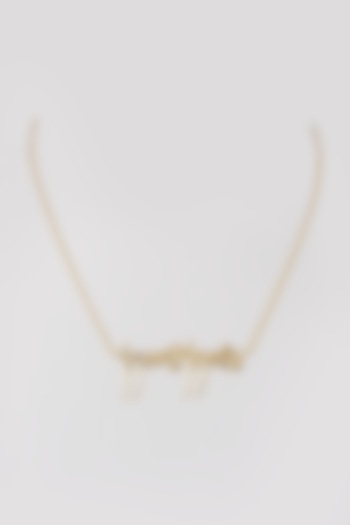 Gold Finish Letter Necklace In Sterling Silver by Eina Ahluwalia