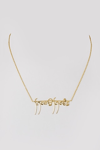 Gold Finish Letter Necklace In Sterling Silver by Eina Ahluwalia