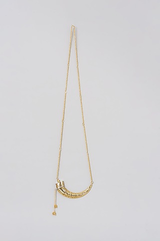 Gold Finish Kirpan Necklace by Eina Ahluwalia
