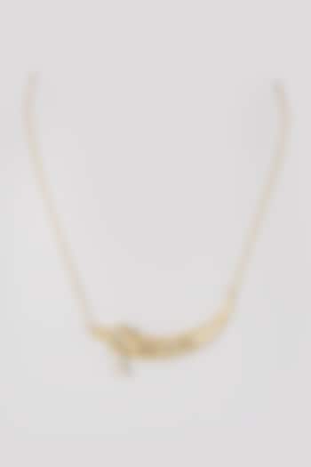 Gold Finish Mini Kirpan Necklace In Sterling Silver by Eina Ahluwalia