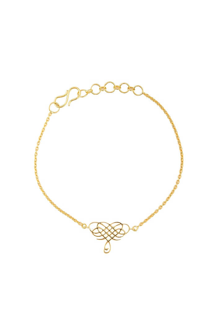 Gold Finish Heart Bracelet by Eina Ahluwalia
