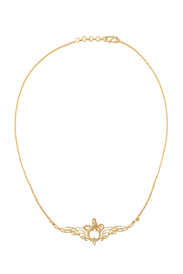Gold Finish Farohar Necklace by Eina Ahluwalia
