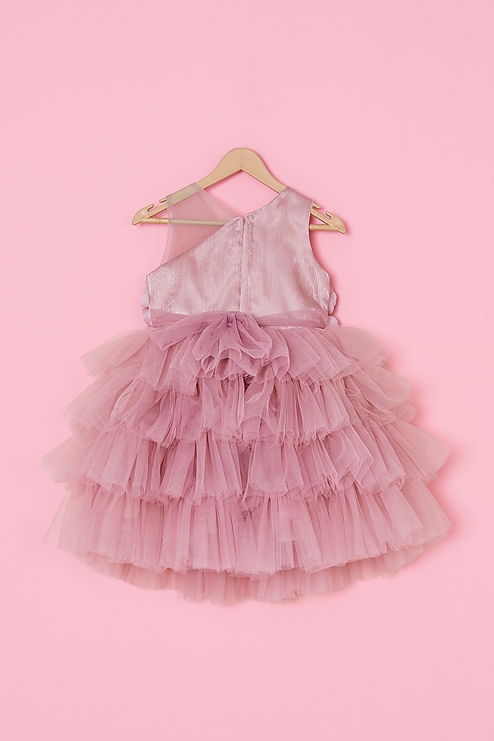 Pink Poly Silk Dress For Girls by A.T.U.N. (All Things Uber Nice) at Pernia's Pop Up Shop