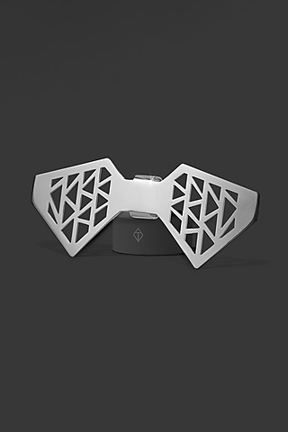 Silver Stainless Steel Bow Tie by ATVER