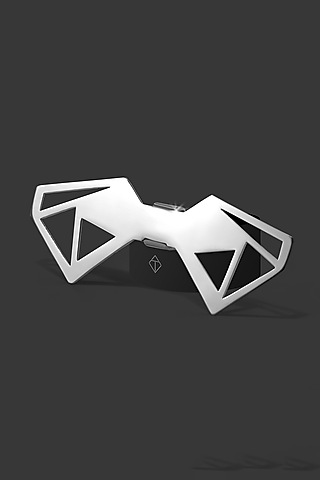 Silver Stainless Steel Bow Tie by ATVER
