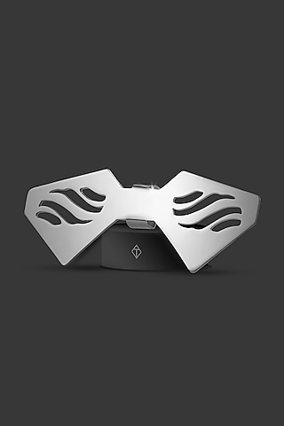 Silver Stainless Steel Bow Tie by ATVER