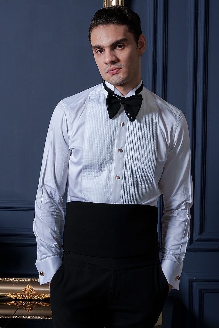 Grey Velvet Embroidered Tuxedo Set by Amrit Dawani at Pernia's Pop Up Shop