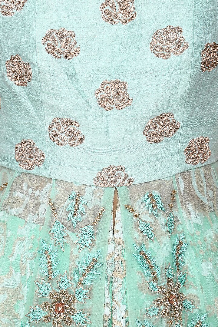 Light blue embellished anarkali with skirt available only at Pernia's Pop Up Shop.