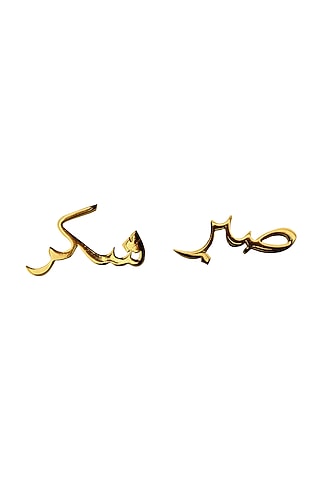 Gold Finish Earrings In Sterling Silver by Eina Ahluwalia