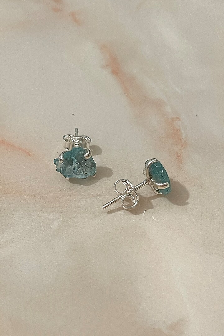 White Finish Tourmaline & Apatite Stone Necklace Set In Sterling Silver by Autumn Poppy at Pernia's Pop Up Shop