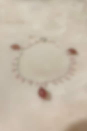 White Finish Rose Quartz Bracelet In Sterling Silver by Autumn Poppy
