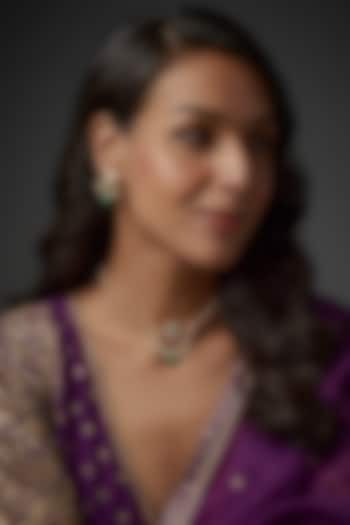 Gold Plated Floral Kundan Polki Necklace Set by Autumn Poppy at Pernia's Pop Up Shop