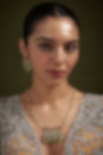 Gold Plated Semi Precious Stone Pendant Necklace Set by Autumn Poppy at Pernia's Pop Up Shop