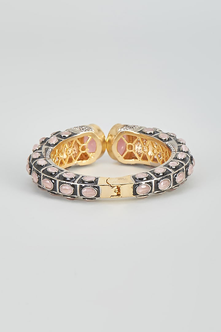 Two Tone Plated Zircon & Quartz Bangle by Autumn Poppy at Pernia's Pop Up Shop