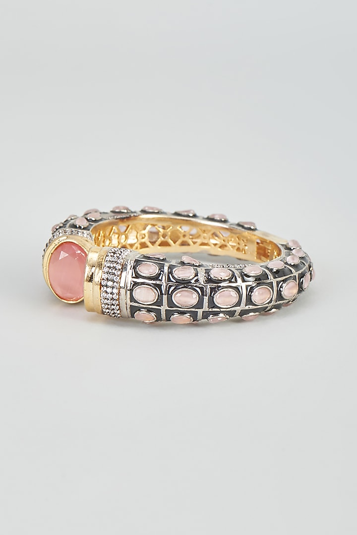 Two Tone Plated Zircon & Quartz Bangle by Autumn Poppy at Pernia's Pop Up Shop