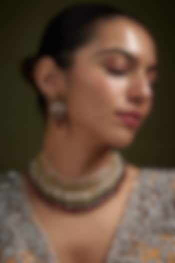 Gold Plated Kundan Polki Choker Necklace Set by Autumn Poppy at Pernia's Pop Up Shop