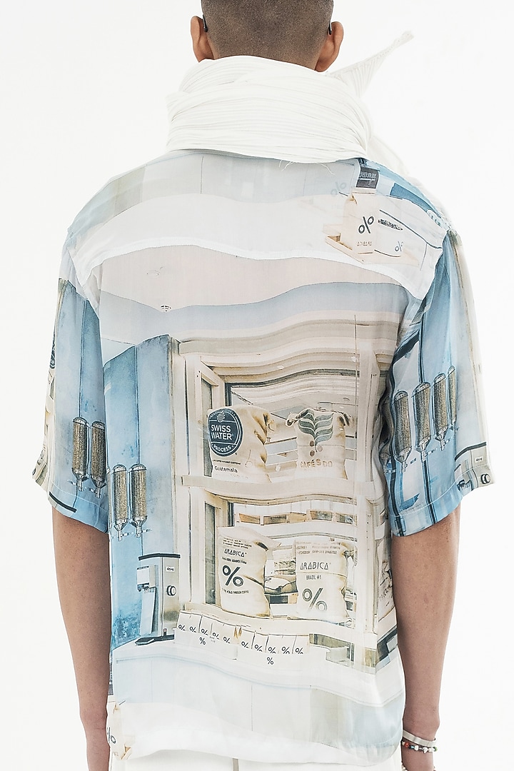 Multi-Colored Bemberg Cupro Digital Printed Summer Shirt by Aurge Studios at Pernia's Pop Up Shop