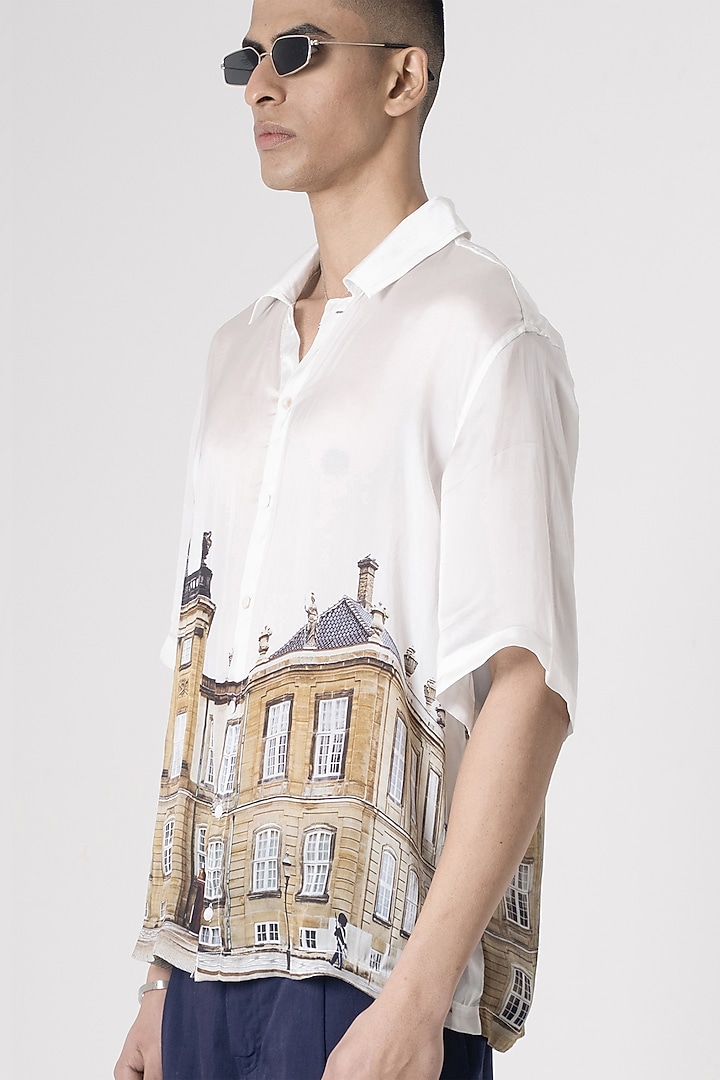 Multi-Colored Bemberg Cupro Digital Printed Summer Shirt by Aurge Studios at Pernia's Pop Up Shop