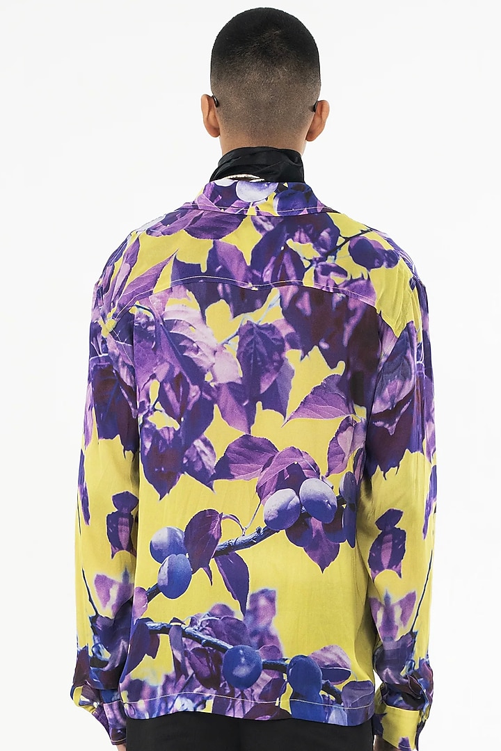 Multi-Colored Bemberg Cupro Digital Printed Party Wear Shirt by Aurge Studios at Pernia's Pop Up Shop
