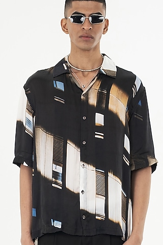 Multi-Colored Bemberg Cupro Digital Printed Shirt by Aurge Studios