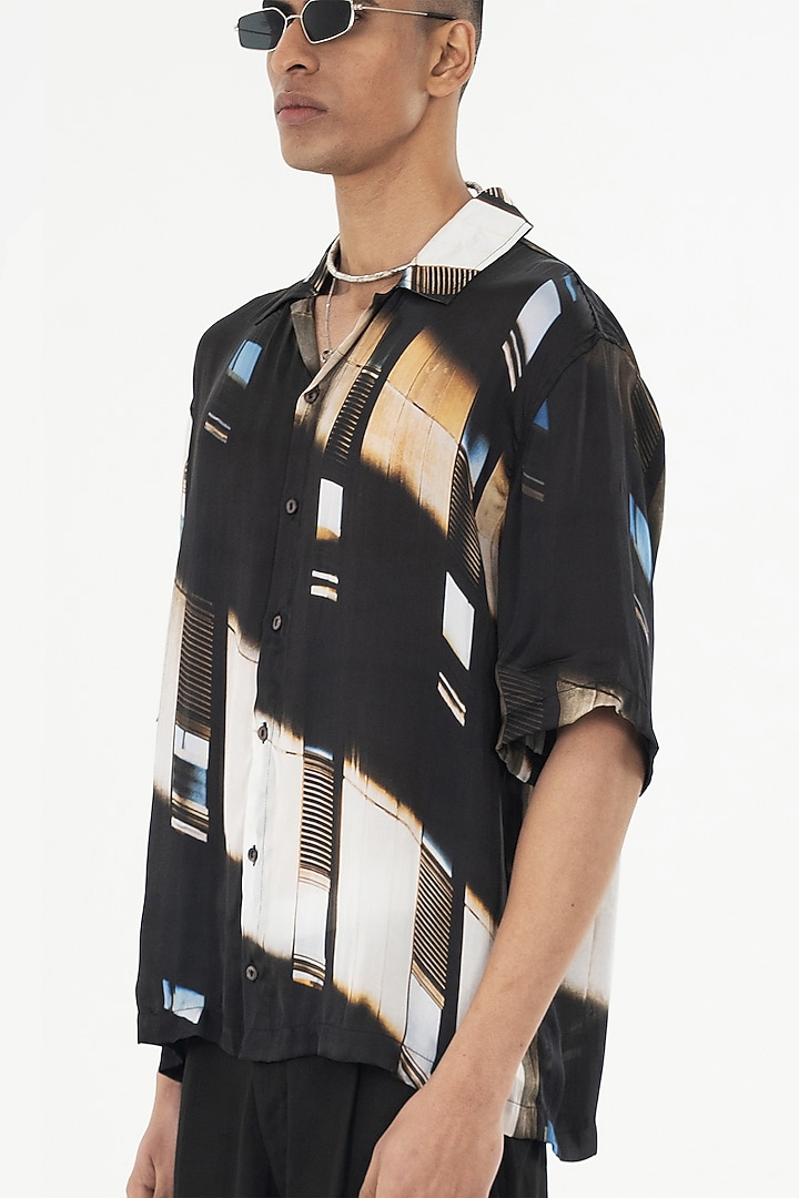 Multi-Colored Bemberg Cupro Digital Printed Summer Shirt by Aurge Studios at Pernia's Pop Up Shop