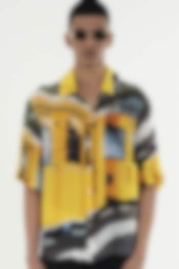 Multi-Colored Bemberg Cupro Digital Printed Summer Shirt by Aurge Studios at Pernia's Pop Up Shop