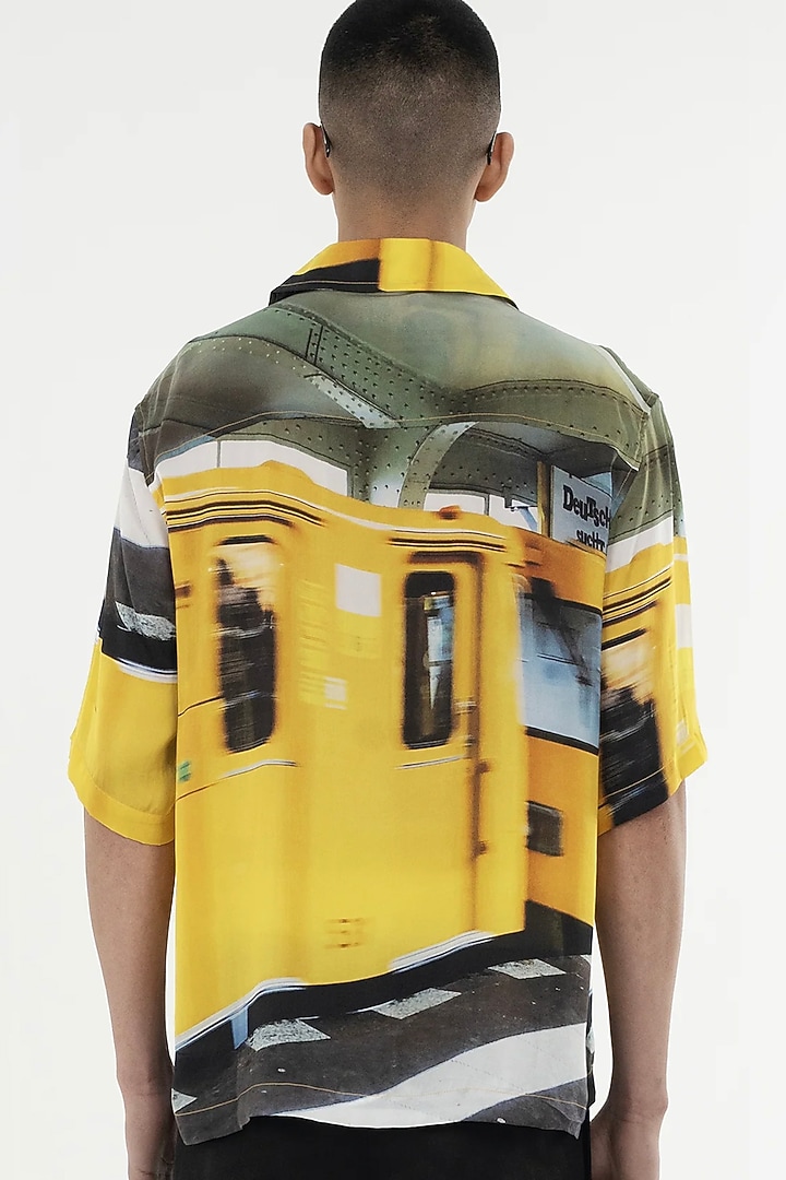 Multi-Colored Bemberg Cupro Digital Printed Summer Shirt by Aurge Studios at Pernia's Pop Up Shop