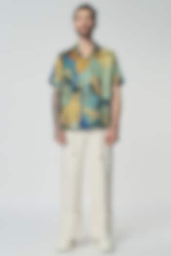 Multi-Colored Modal Satin Digital Printed Oversized Shirt by Aurge Studios at Pernia's Pop Up Shop