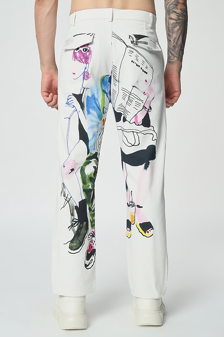Multi-Colored Cotton Twill Digital Printed Pants by Aurge Studios at Pernia's Pop Up Shop