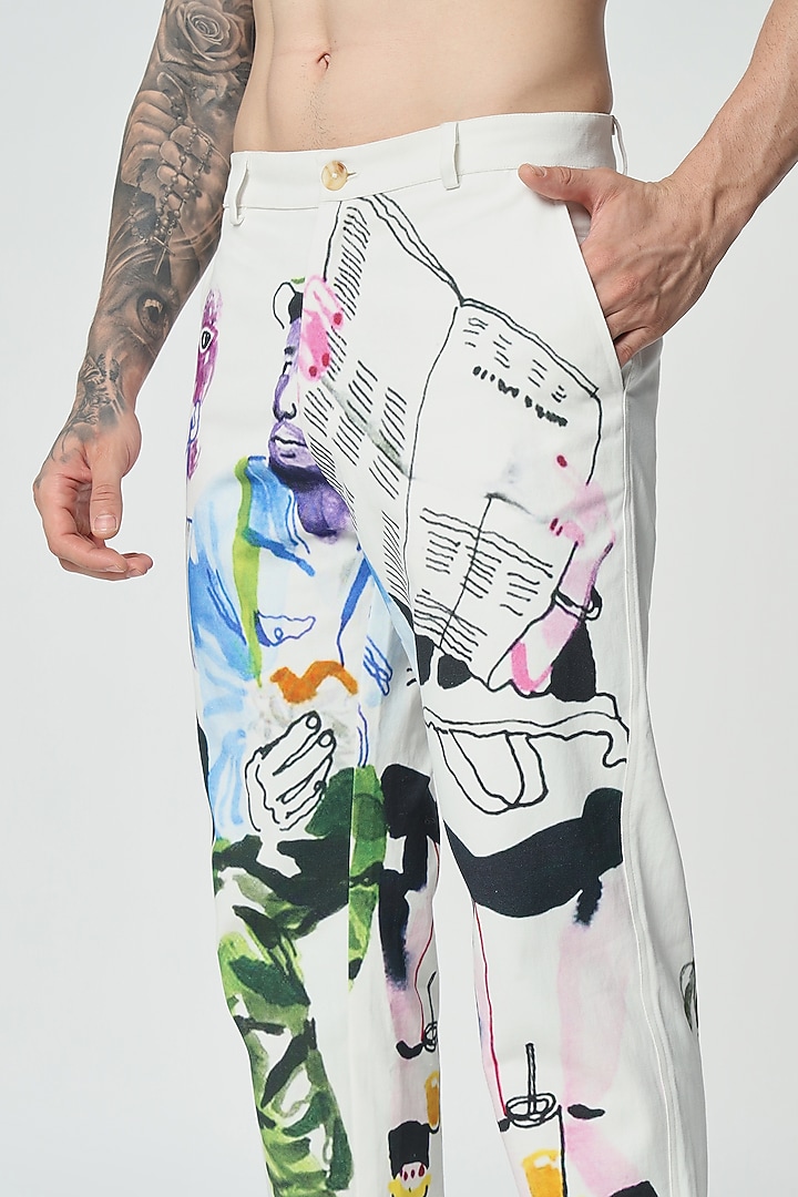 Multi-Colored Cotton Twill Digital Printed Pants by Aurge Studios at Pernia's Pop Up Shop