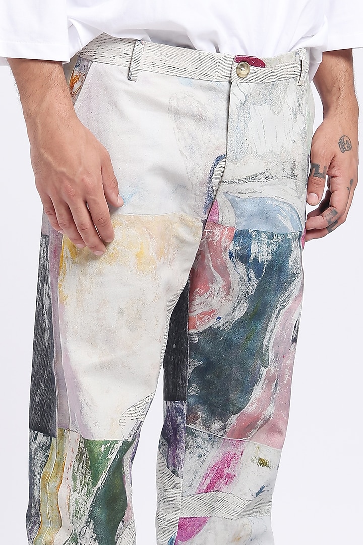 Multi-Colored Cotton Twill Digital Printed Pants by Aurge Studios at Pernia's Pop Up Shop