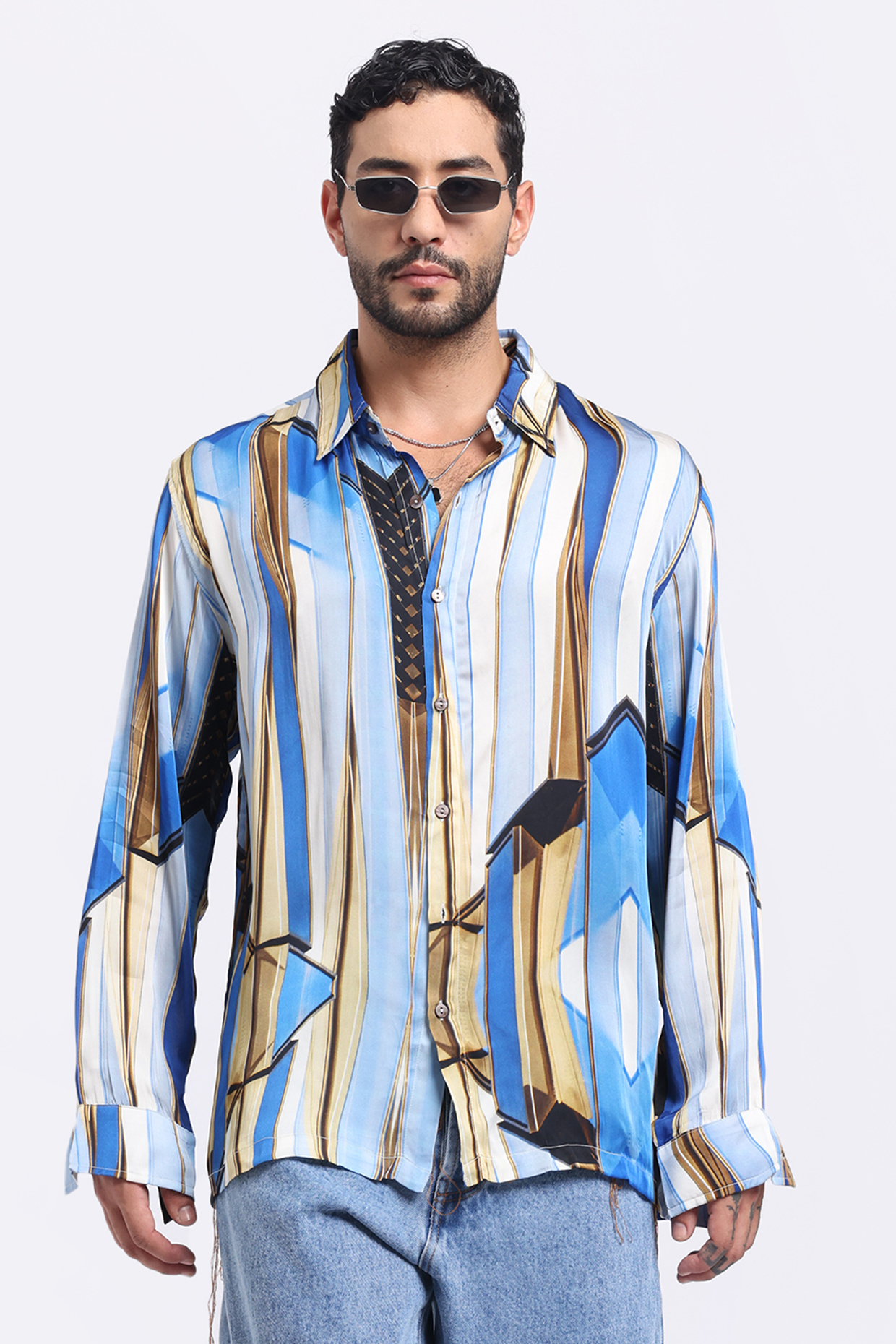 Multi-Colored Bamberg Cupro Digital Printed Shirt by Aurge Studios