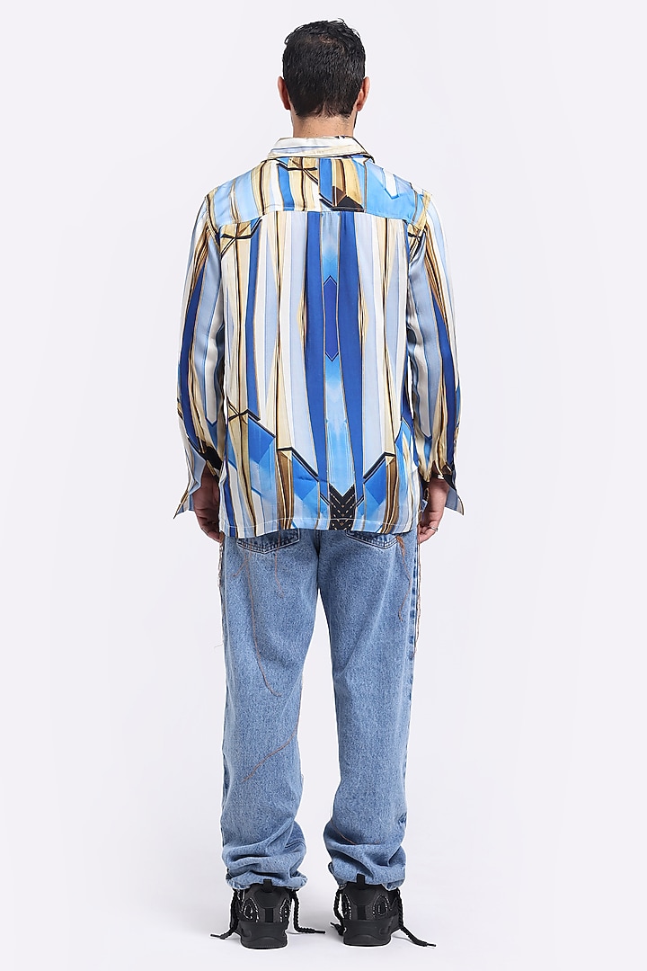 Multi-Colored Bamberg Cupro Digital Printed Party Wear Shirt by Aurge Studios at Pernia's Pop Up Shop