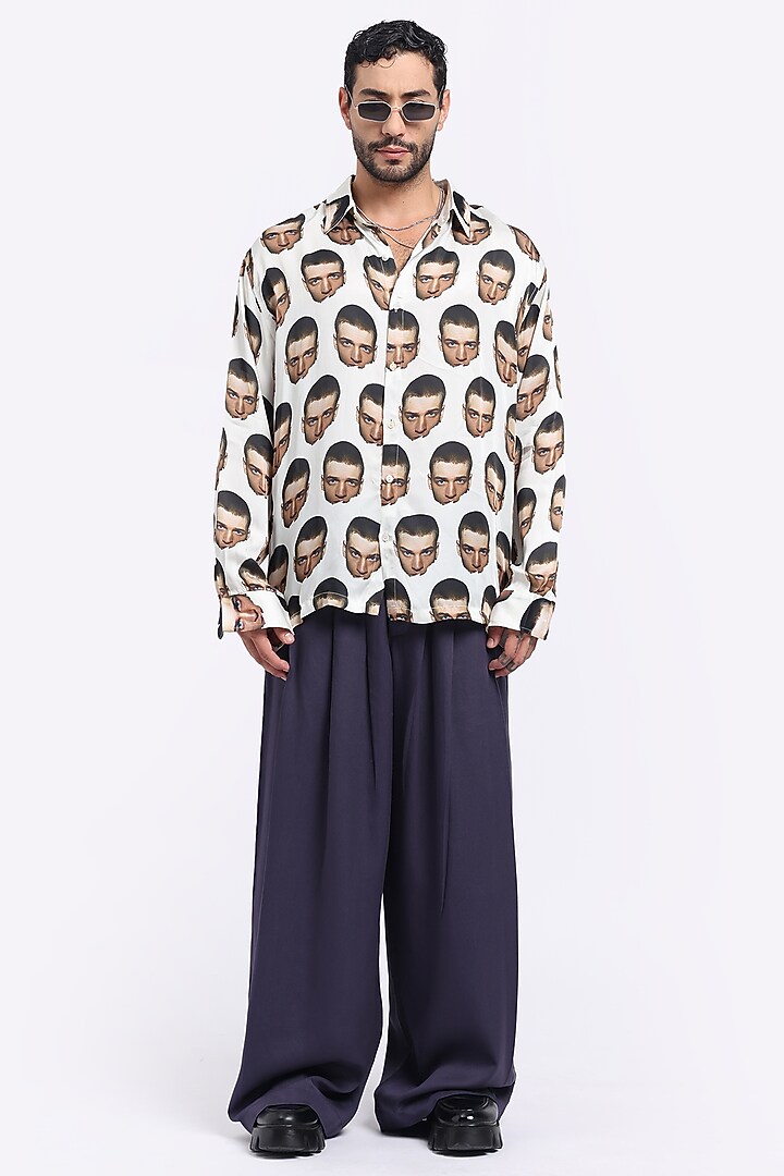 Multi-Colored Bamberg Cupro Digital Printed Party Wear Shirt by Aurge Studios at Pernia's Pop Up Shop