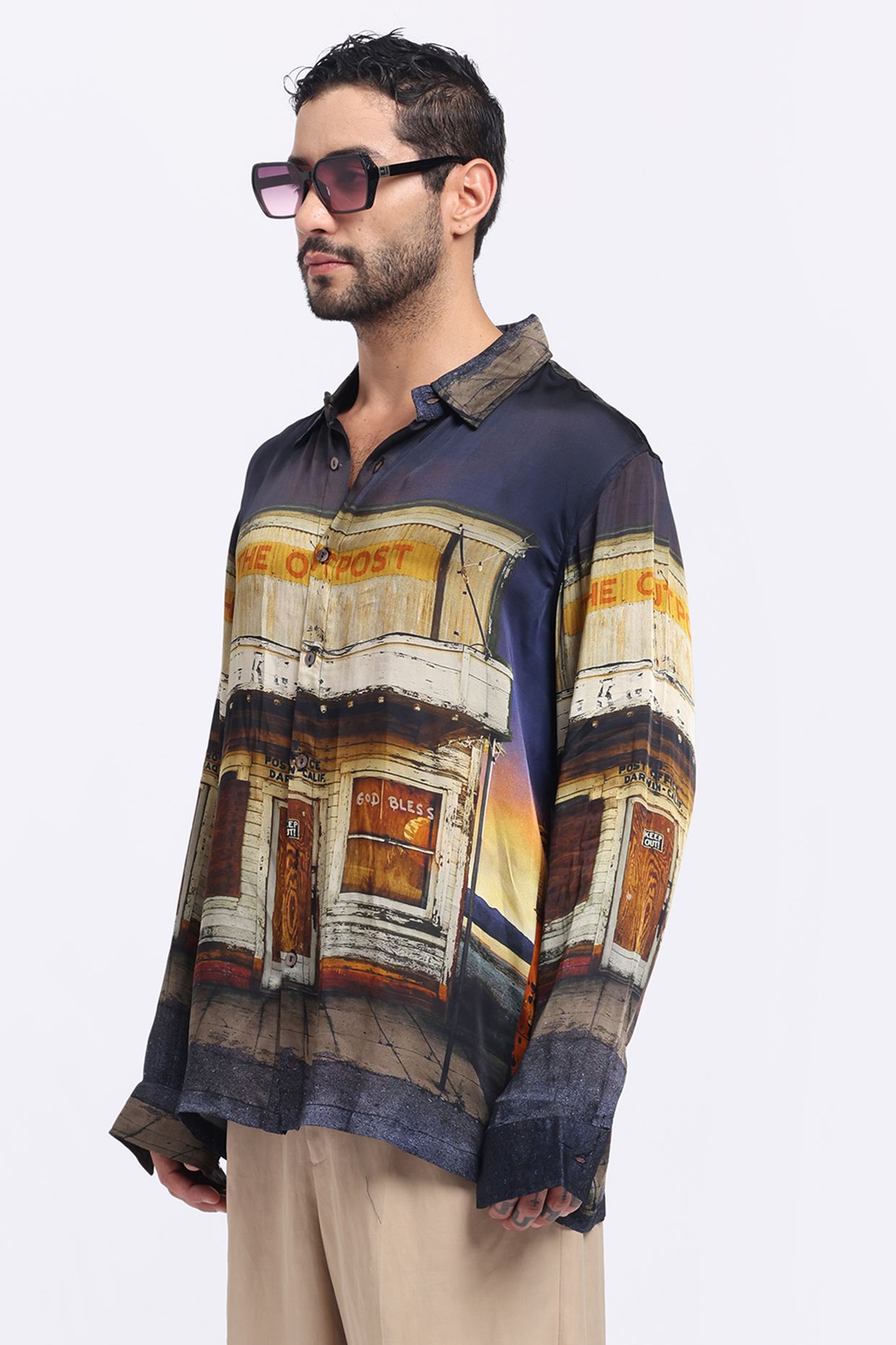 Multi-Colored Bamberg Cupro Digital Printed Shirt by Aurge Studios