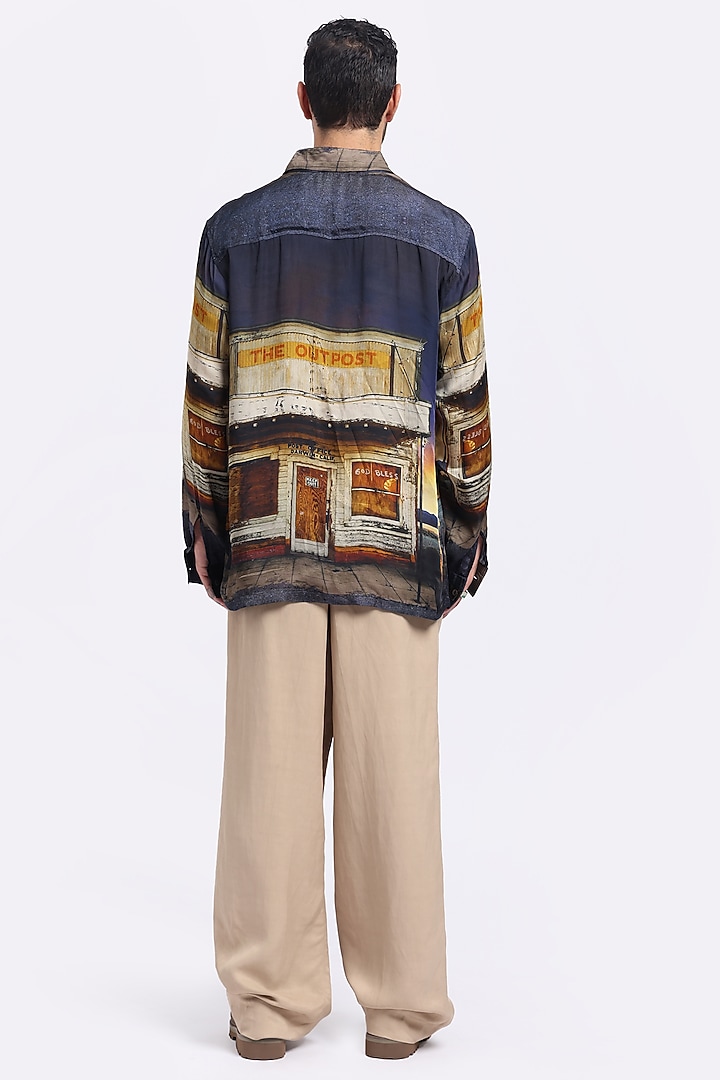 Multi-Colored Bamberg Cupro Digital Printed Party Wear Shirt by Aurge Studios at Pernia's Pop Up Shop