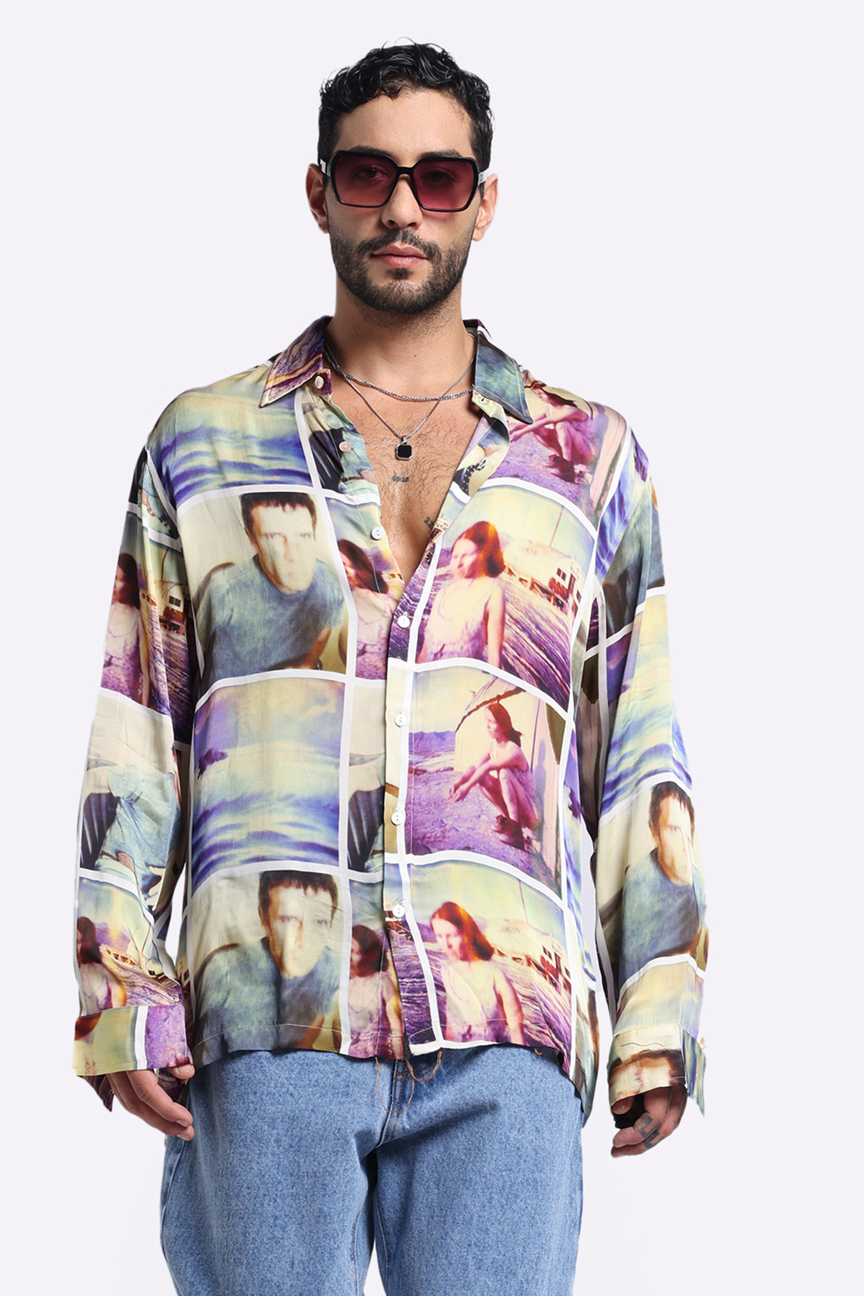 Multi-Colored Bamberg Cupro Digital Printed Shirt by Aurge Studios