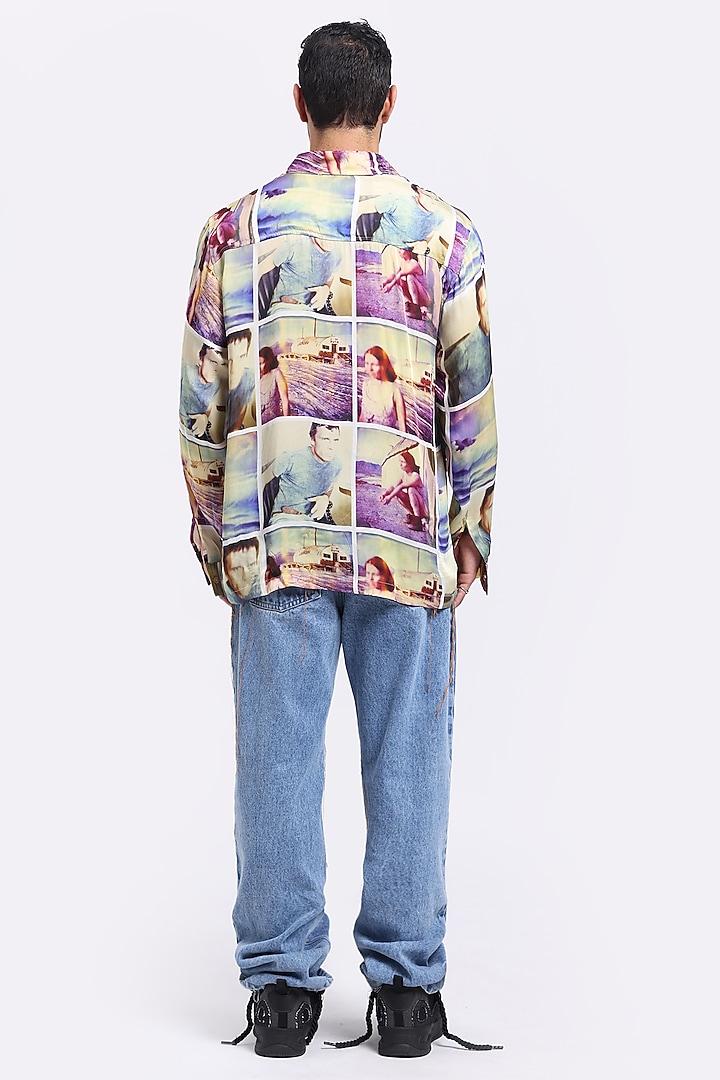 Multi-Colored Bamberg Cupro Digital Printed Party Wear Shirt by Aurge Studios at Pernia's Pop Up Shop