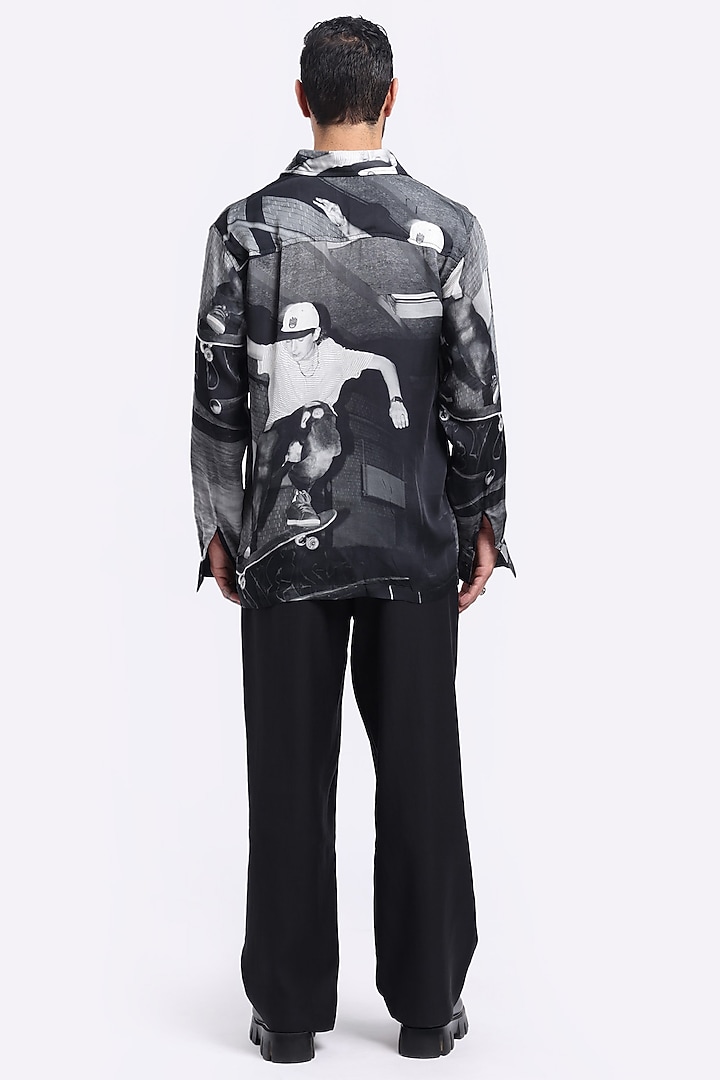Multi-Colored Bamberg Cupro Digital Printed Party Wear Shirt by Aurge Studios at Pernia's Pop Up Shop